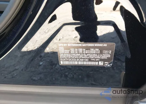 2020 BMW X3 Sdrive30I из США, поврежденный, VIN 5UXTY3C03L9C68190